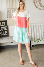 Load image into Gallery viewer, Tiered Colorblock Mini Dress
