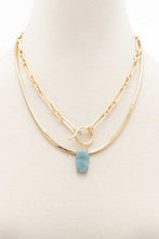 Load image into Gallery viewer, Oval Stone Toggle Clasp Layered Necklace
