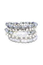 Load image into Gallery viewer, Crystal Metal Mix Bead Stretch Bracelet Set
