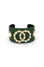 Load image into Gallery viewer, Fashion Pearl Double Round Studded Faux Leather Cuff Bracelet
