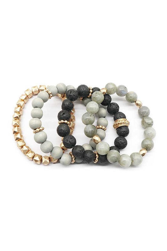 Fashion Ball Bead Metal Bracelet Set