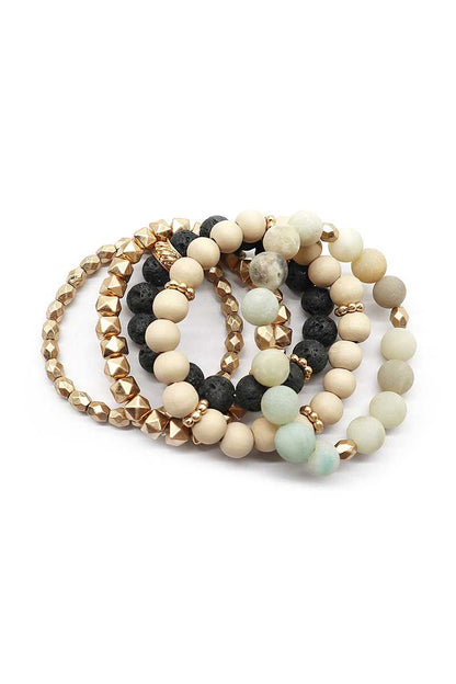 Fashion Ball Bead Metal Bracelet Set