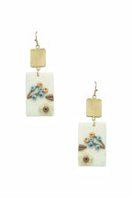 Load image into Gallery viewer, Clay Flower Rectangle Dangle Earring
