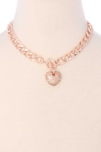 Load image into Gallery viewer, Basic Chunky Chain With Heart Pendant Necklace
