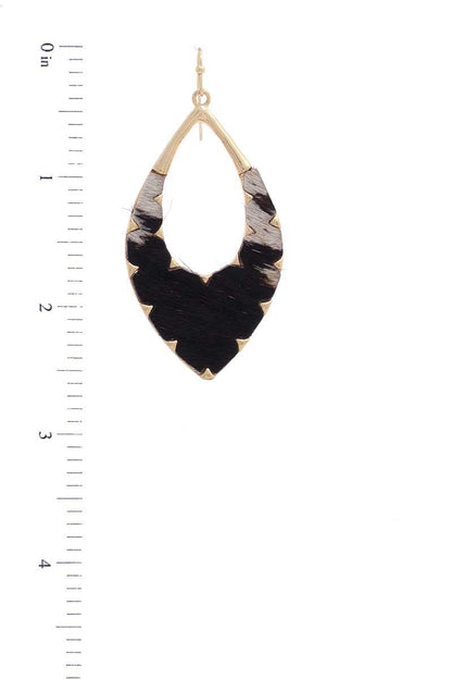 Faux Fur Metal Drop Earring