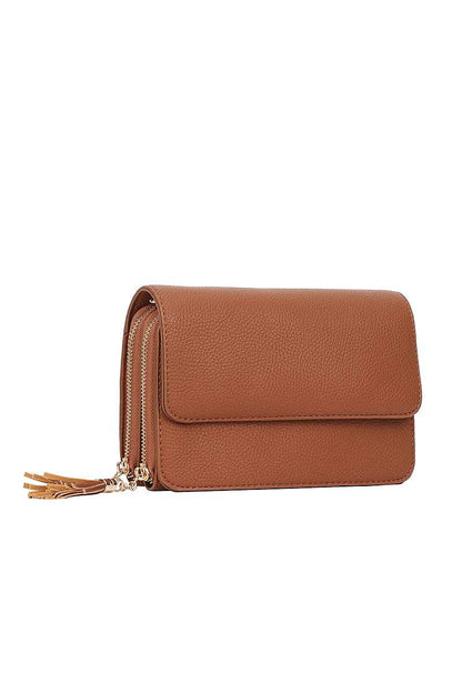 Chic Smooth Tassel Crossbody Bag