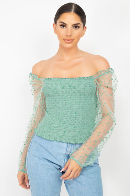 Square Neck Smocking Top