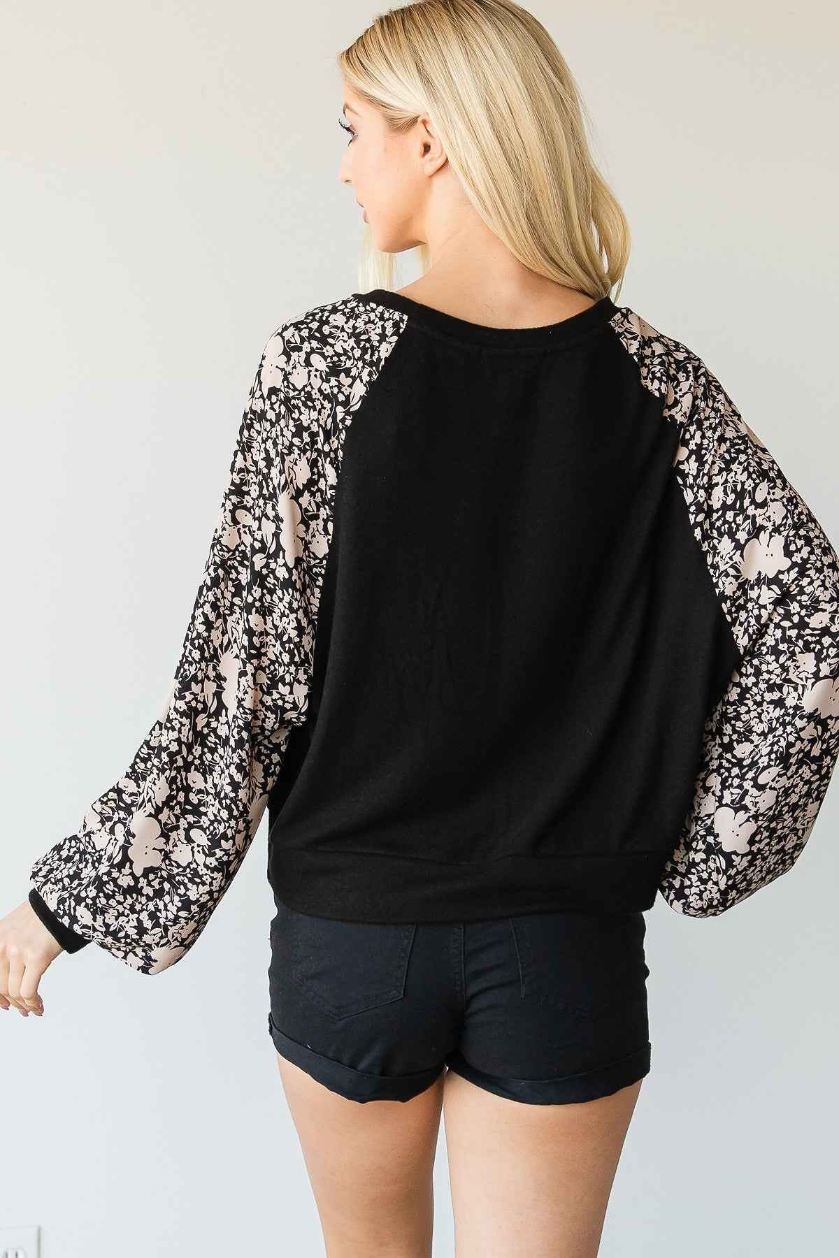 Floral Print Bubble Longsleeve Top