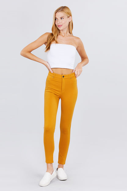 5-pockets Shape Skinny Ponte Mid-rise Pants