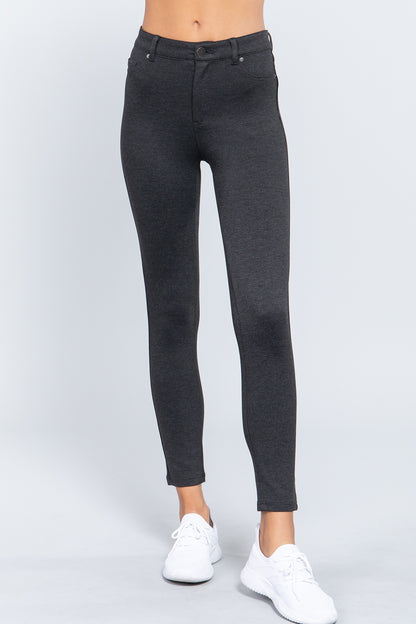 5-pockets Shape Skinny Ponte Mid-rise Pants