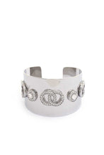Load image into Gallery viewer, Circle Link Crystal Metal Cuff Bracelet
