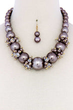 Load image into Gallery viewer, Multi Bead And Pearl Necklace Chocker And Earring Set

