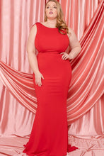 Load image into Gallery viewer, Ruffle Drapped Tail Plus Size Maxi Dress
