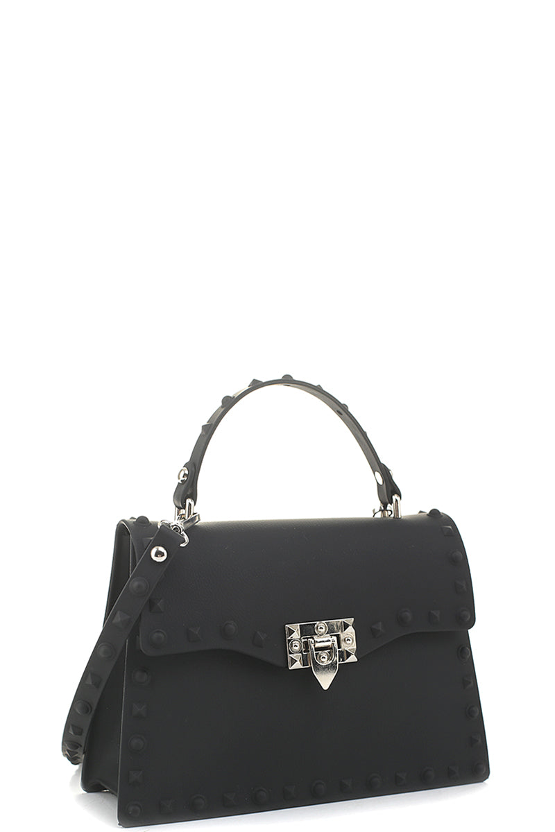 Smooth Jelly Stud Buckle Crossbody Bag