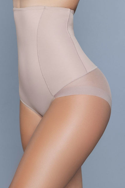 Nude High Waist Mesh Body Shaper With Waist Boning