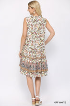 Load image into Gallery viewer, Paisley Print And Drop Down Sleeveless Dress With Ruffle Tiered And Tassel Tie
