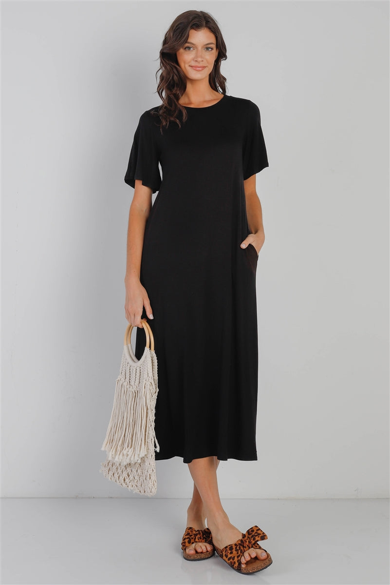 Short Sleeve Midi Dress