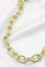 Load image into Gallery viewer, Color Metal Oval Link Necklace
