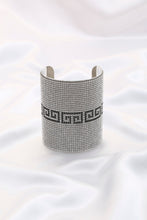 Load image into Gallery viewer, Greek Pattern Wide Rhinestone Cuff Bracelet

