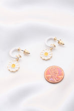 Load image into Gallery viewer, Daisy Charm Open Circle Earring
