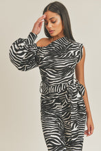 Load image into Gallery viewer, One Shoulder Zebra Print Jumpsuit
