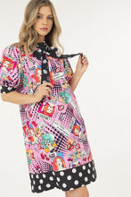 Load image into Gallery viewer, Print Midi Dress With Polka Dot Finish
