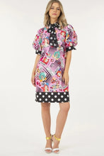 Load image into Gallery viewer, Print Midi Dress With Polka Dot Finish
