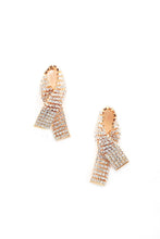 Load image into Gallery viewer, Rhinestone Awarness Bow Earring
