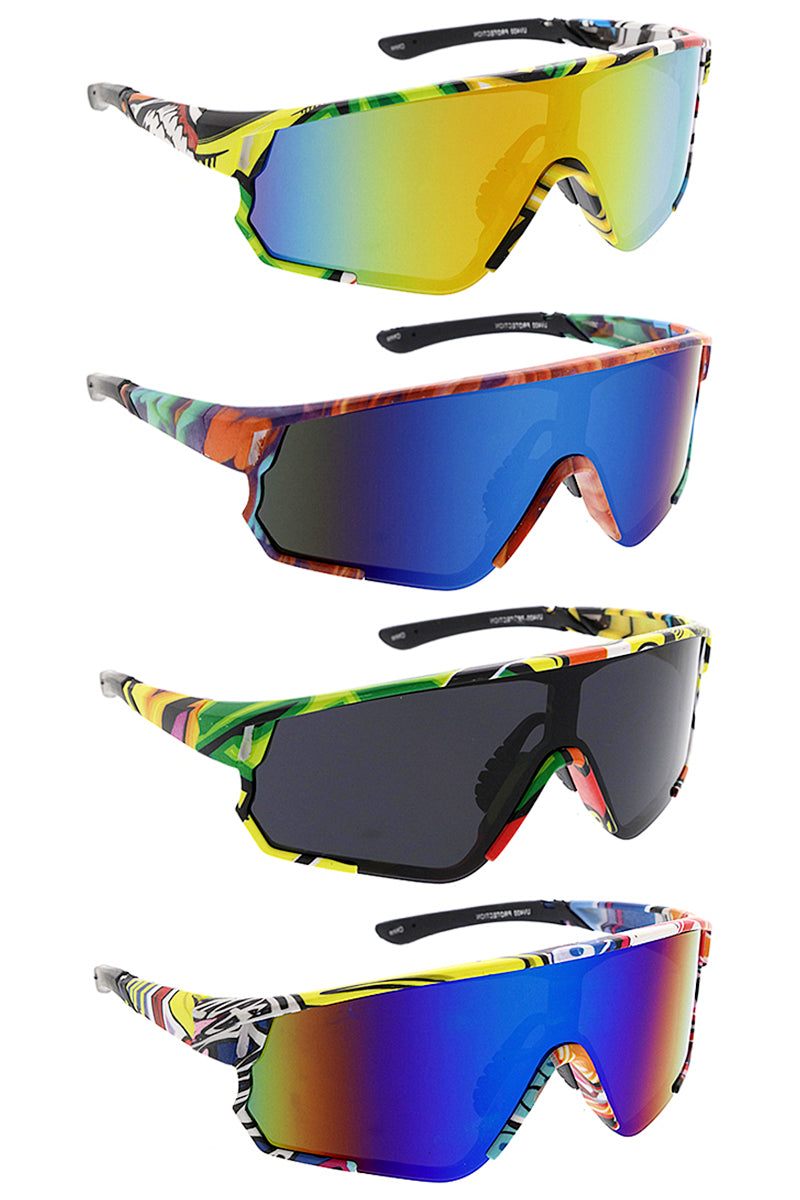 Stylish Multi Pattern Color Sports Sunglasses