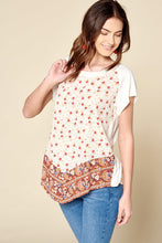 Load image into Gallery viewer, Ditsy Floral Border Printed Loose-fit Tee
