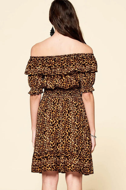 Leopard Printed Woven Dress