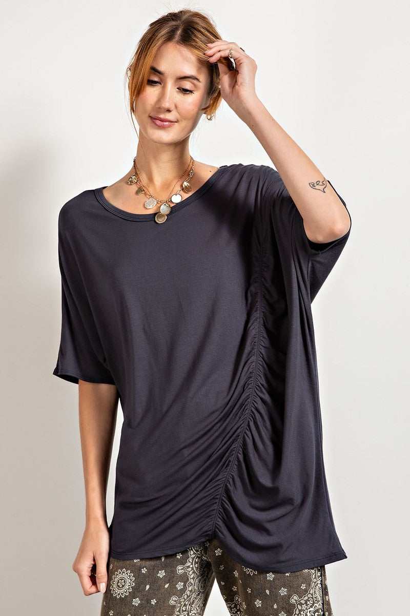 Loose Fit And Ruched Detailing Top