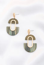 Load image into Gallery viewer, Wood Acetate Oval Dangle Earring

