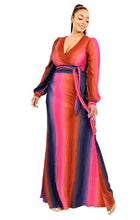 Load image into Gallery viewer, Plus Gradient Stripe 2 Piece Maxi Skirt Set
