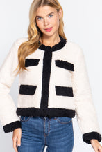Load image into Gallery viewer, Long Sleeve Pocket Detail Faux Fur Jacket
