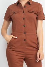 Load image into Gallery viewer, Collared Button-front Jumpsuit
