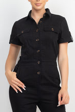 Load image into Gallery viewer, Collared Button-front Jumpsuit
