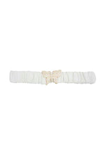 Load image into Gallery viewer, Rhinestone Pave Butterfly Ruched Elastic Back Belt
