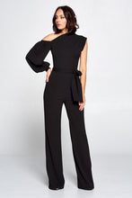 Load image into Gallery viewer, One Shoulder Solid Print Jumpsuit
