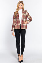 Load image into Gallery viewer, Notched Collar Plaid Jacket
