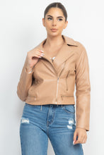 Load image into Gallery viewer, Zippered Notch Lapel Rider Jacket
