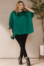 Load image into Gallery viewer, Ember Jacquard Solid Woven Oversized Boatneck 3/4 Sleeve Blouse
