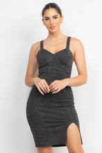 Load image into Gallery viewer, Glitter Slit Bodycon Sleeveless Dress
