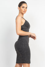 Load image into Gallery viewer, Glitter Slit Bodycon Sleeveless Dress
