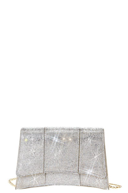 Fashion Square Curve Rhinestone Chic Crossbody Bag