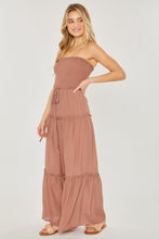 Load image into Gallery viewer, Woven Solid Sleeveless Smocked Ruffle Jumpsuit
