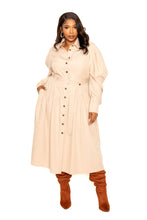 Load image into Gallery viewer, Puff Sleeve Trench Jacket Dress
