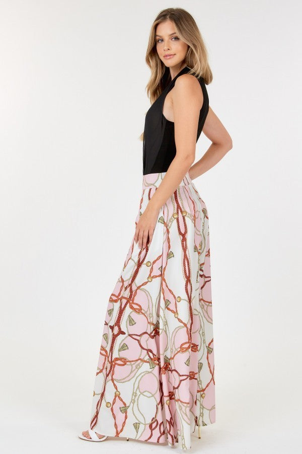 High Waist Wide Leg Printed Palazzo Pants