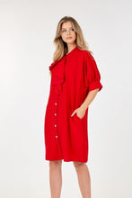 Load image into Gallery viewer, Puff Sleeve Dress With Frill Detail
