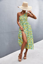 Load image into Gallery viewer, Floral Smocked One-Shoulder Midi Dress
